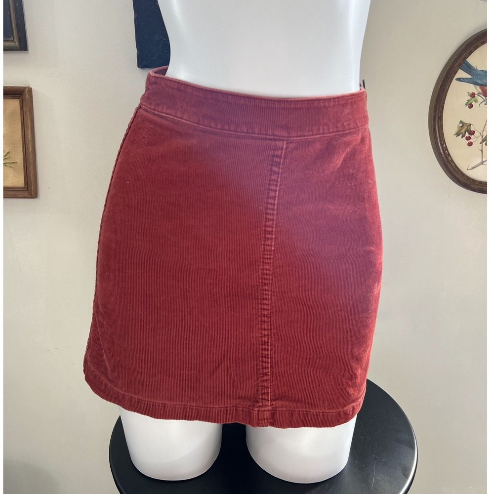 Wilfred Free Brick Red Corduroy Mini Skirt Size 00